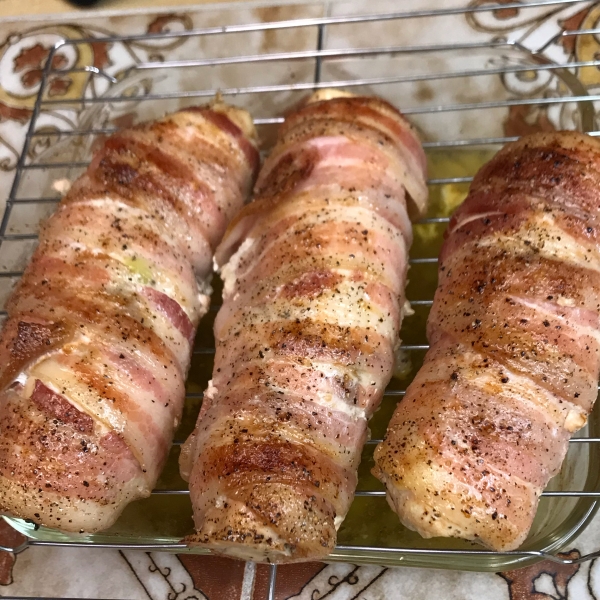 Bacon Wrapped Pesto Chicken