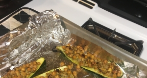 Zucchini with Chickpea and Mushroom Stuffing