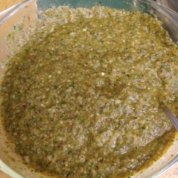 Roasted Tomatillo and Garlic Salsa