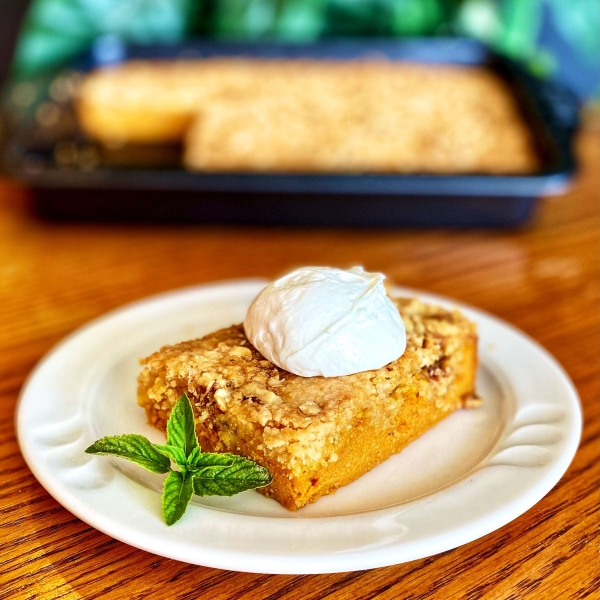 Pumpkin Crunch Cake with Cream Cheese Frosting