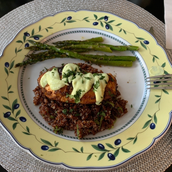 Blackened Chicken with Avocado Cream Sauce