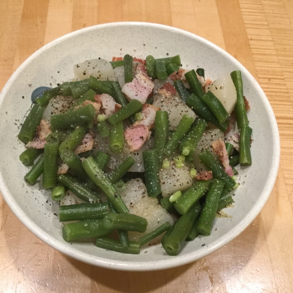 Green Beans and Pears with Bacon