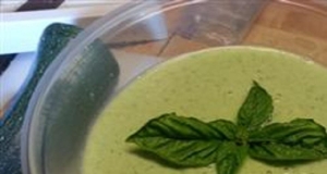 Zucchini Gazpacho with Basil Cream