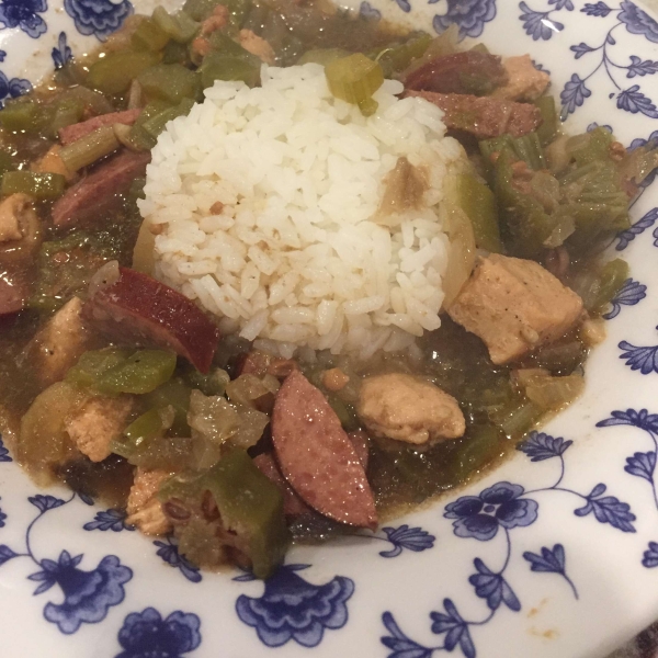 Slow Cooker Chicken and Sausage Gumbo