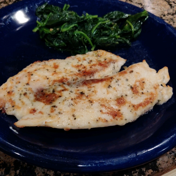 Healthier Broiled Tilapia Parmesan