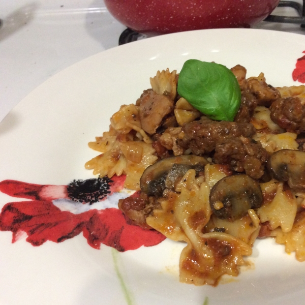 Chicken and Sausage with Bowties