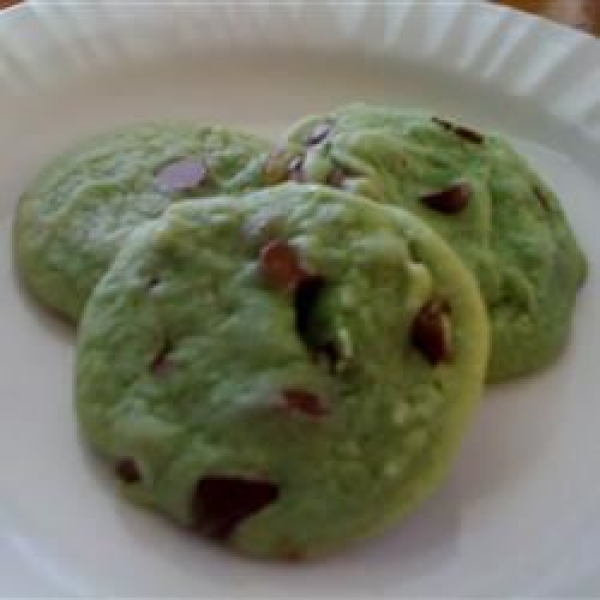Creme de Menthe Chocolate Chip Cookies