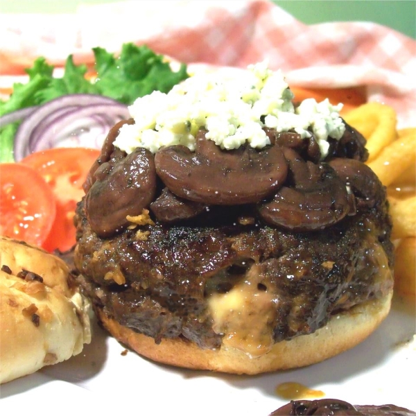 Laura's Stuffed Burgers with Zinfandel Sauce