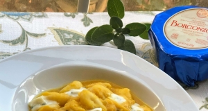 Gnocchi with Cream of Acorn Squash and Borgonzola Cheese