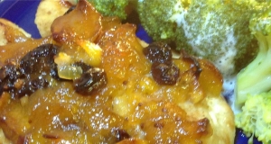 Broiled Chicken Breasts with Chutney-Lime Glaze and Broccoli Slaw