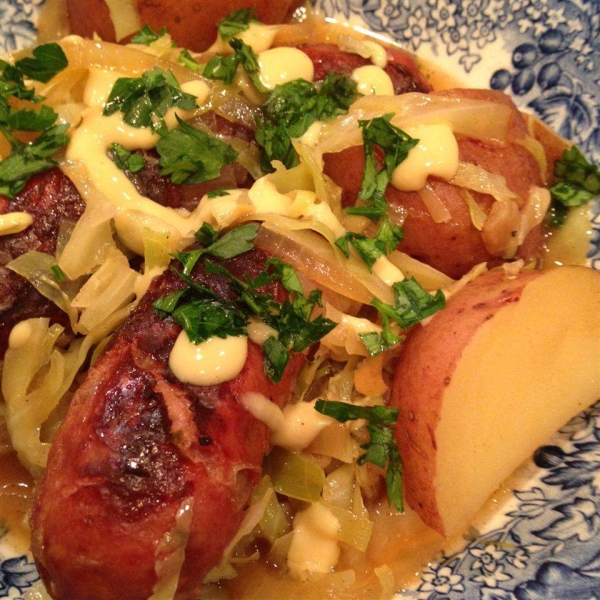 Chicken Apple Sausage with Cabbage