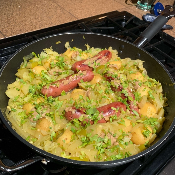 Chicken Apple Sausage with Cabbage