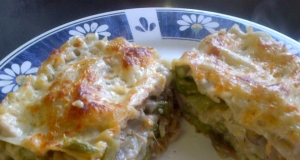 Roasted Asparagus and Mushroom Vegetarian Lasagna