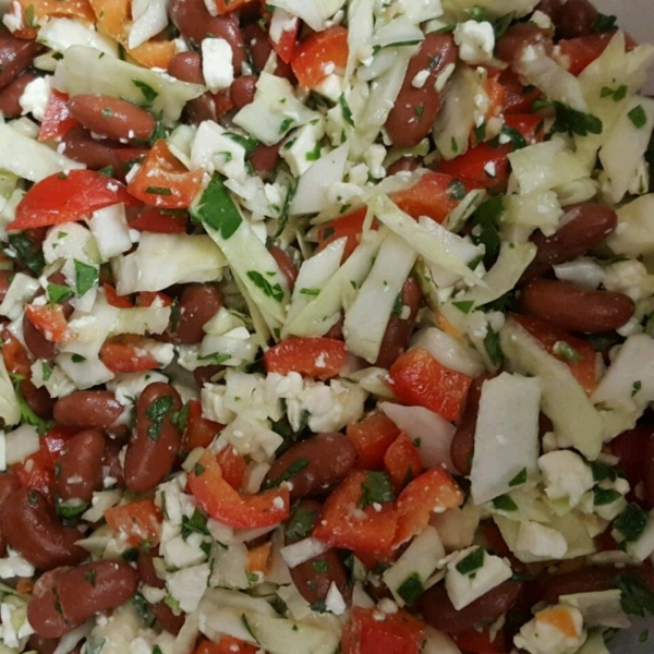 Red Bean Salad with Feta and Peppers