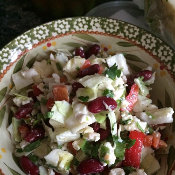 Red Bean Salad with Feta and Peppers