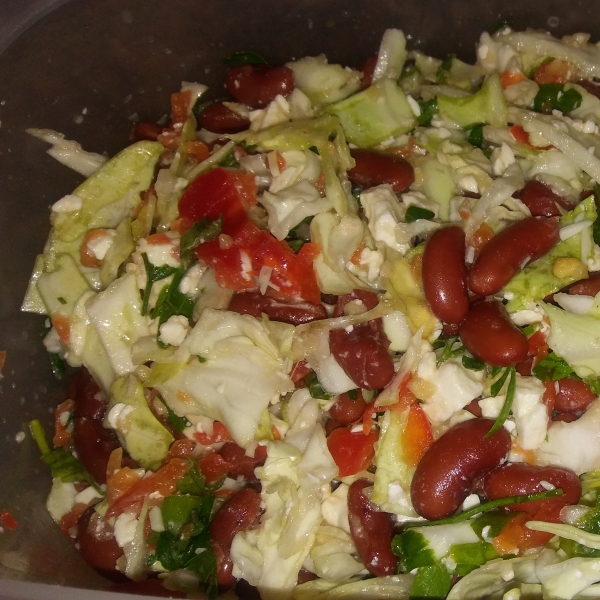 Red Bean Salad with Feta and Peppers