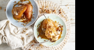 Chai-Poached Pears with Spicy Orange Sauce and Homemade Granola