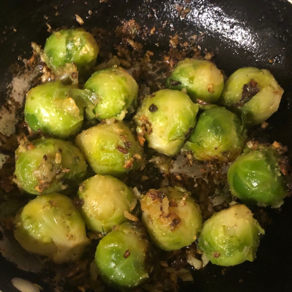 Pan Fried Brussels Sprouts