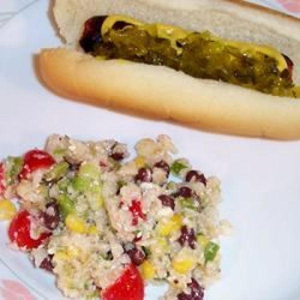 Black Bean, Corn, and Tomato Salad with Feta Cheese