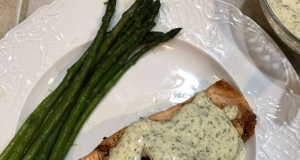 Grilled Salmon Fillets with a Lemon, Tarragon, and Garlic Sauce