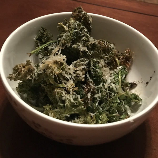 Air Fryer Kale Chips with Parmesan