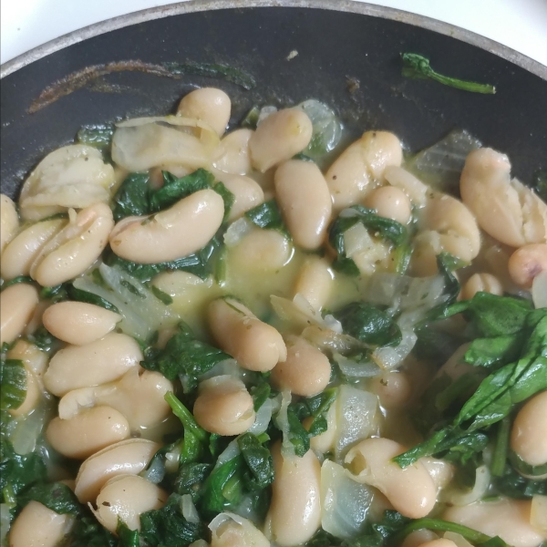 Greens with Cannellini Beans and Pancetta