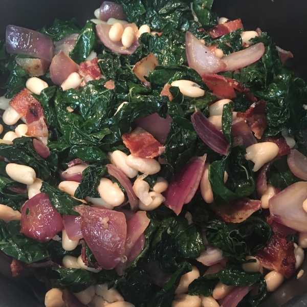 Greens with Cannellini Beans and Pancetta