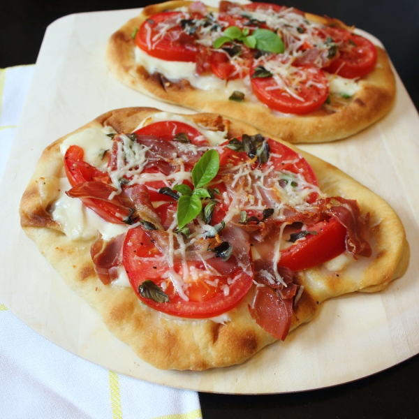 Naan Bread Margherita Pizza with Prosciutto