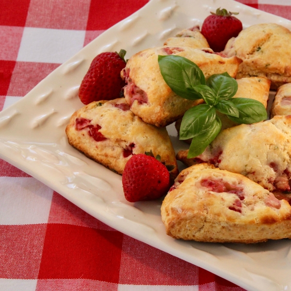 Strawberry and Basil Scones