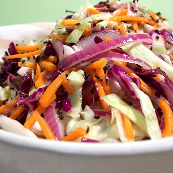 Coleslaw with Hot Caraway Vinaigrette