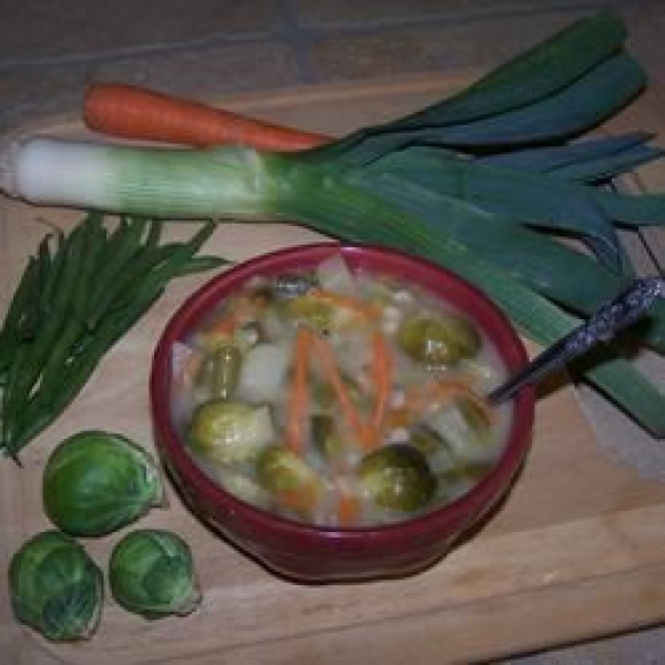 Brussels Sprouts and Barley Soup