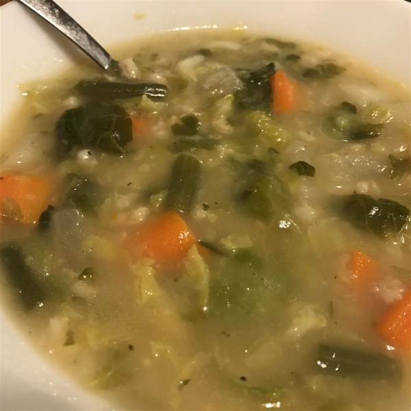 Brussels Sprouts and Barley Soup