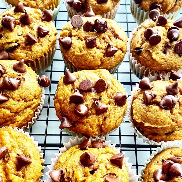 Light Pumpkin Chocolate Chip Muffins