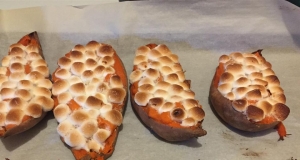 Twice-Baked Sweet Potatoes With Mini Marshmallows