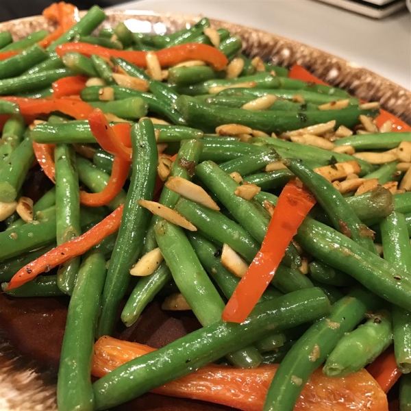 Red Pepper Green Bean Almondine