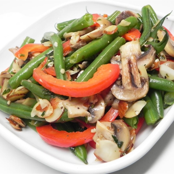 Red Pepper Green Bean Almondine