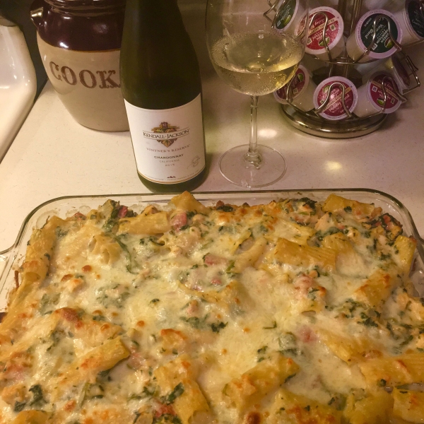 Chicken, Spinach, and Cheese Pasta Bake