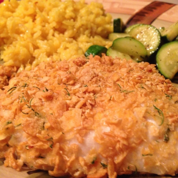 Corn Flake-Crusted Halibut