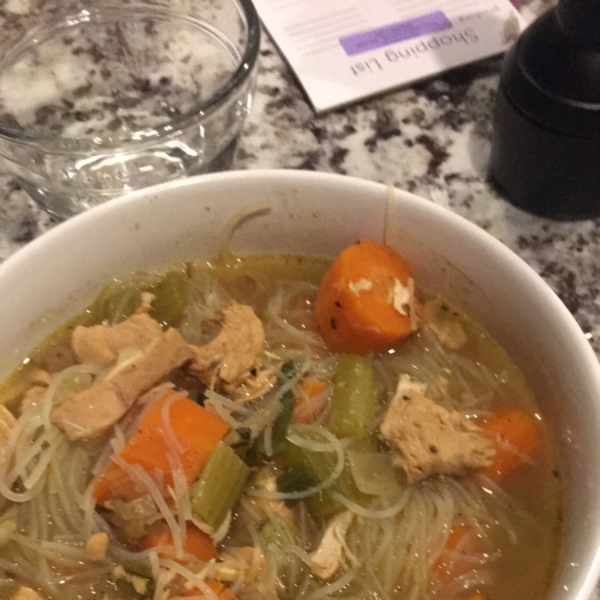 Spicy Chicken Thai Noodle Soup