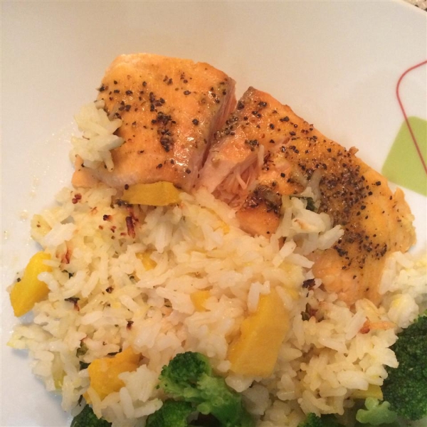 Baked Salmon with Tropical Rice