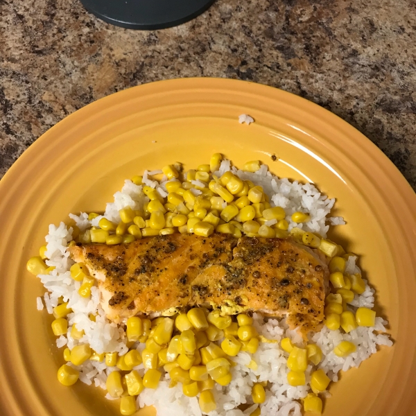 Baked Salmon with Tropical Rice