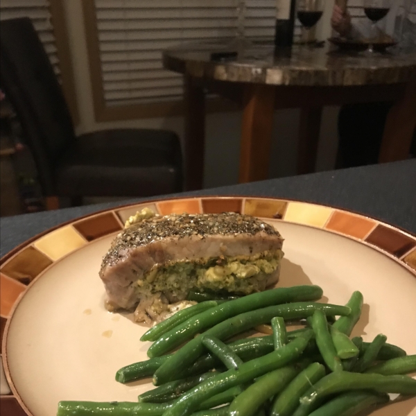 Pesto Stuffed Pork Chops