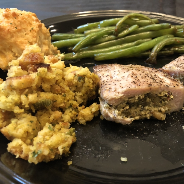 Pesto Stuffed Pork Chops