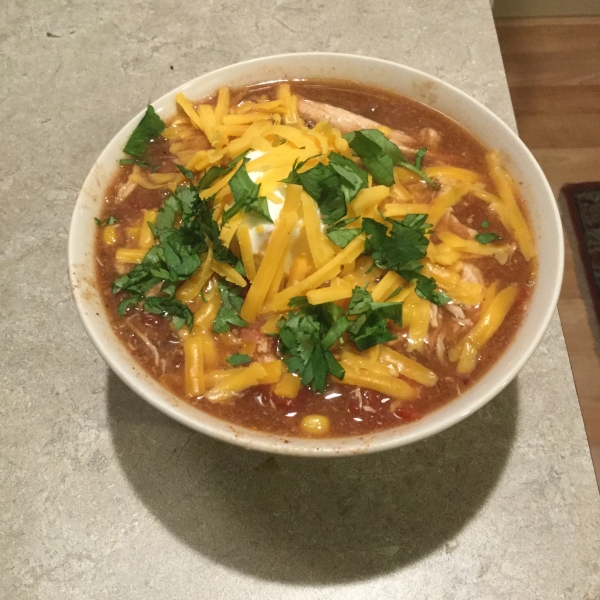 Healthier Slow Cooker Chicken Taco Soup