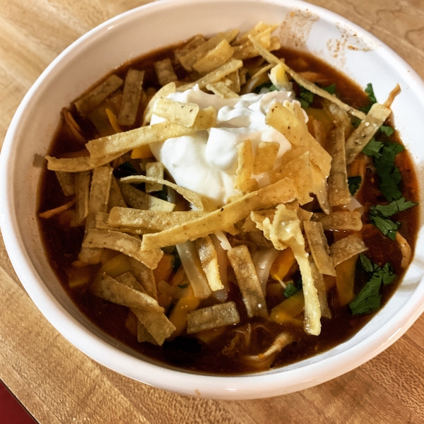 Healthier Slow Cooker Chicken Taco Soup