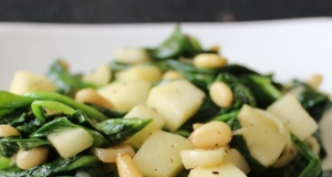 Spinach with Apples and Pine Nuts