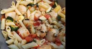 Pasta with Scallops, Zucchini, and Tomatoes