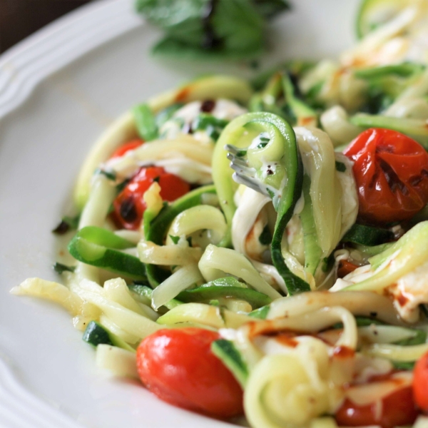 Warm Caprese Zoodles