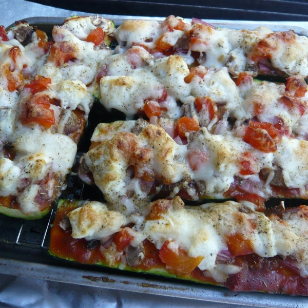 Grilled Zucchini Pizza with Goat Cheese