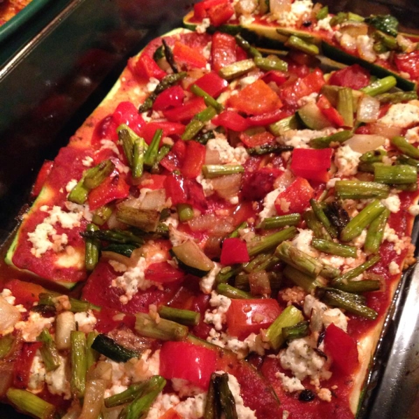 Grilled Zucchini Pizza with Goat Cheese